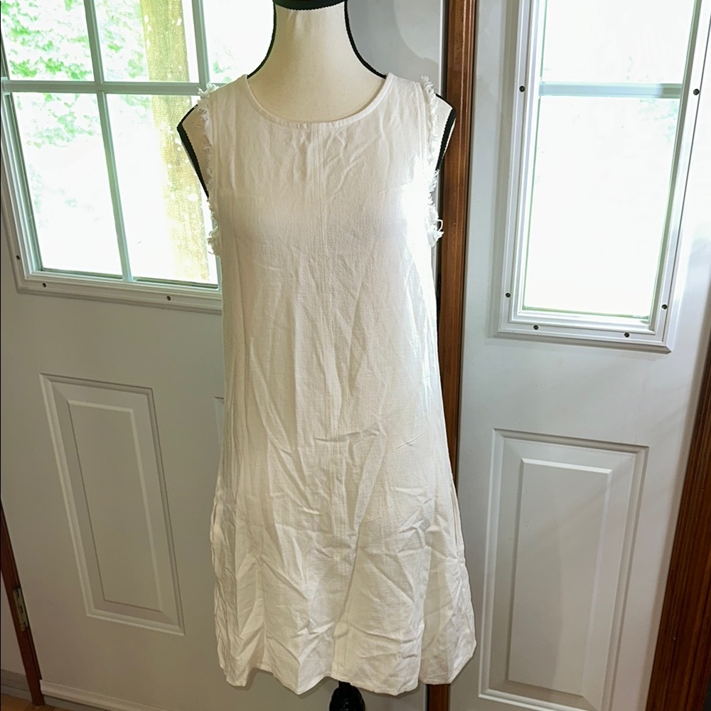 Thread & Supply White Linen Blend Dress
